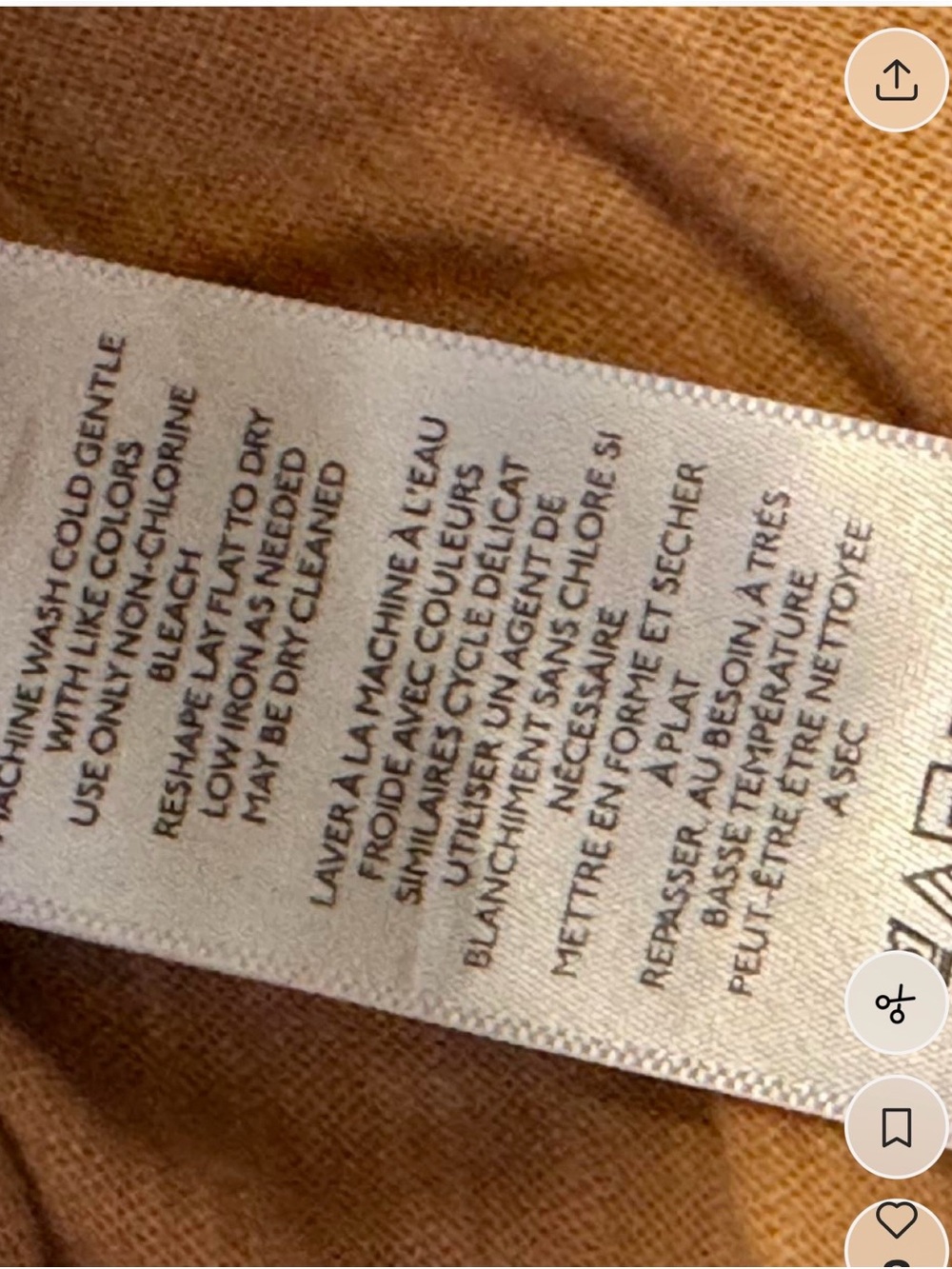 Free People Distressed Washed Brown Short Sleeve Tee - Picture 3 of 3